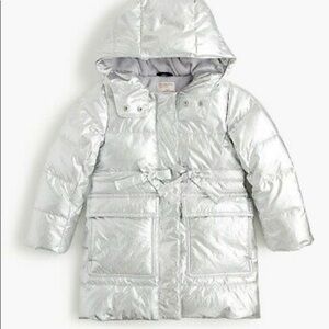 Crewcuts Silver Metallic Parka size 8
